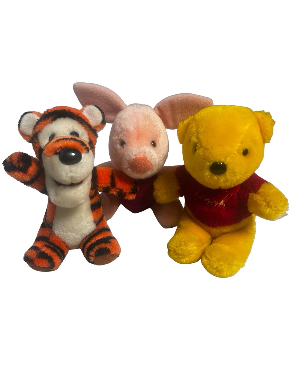 Disney Plush Set - Orange Tigger, Pink Piglet, Yellow Winnie the Pooh